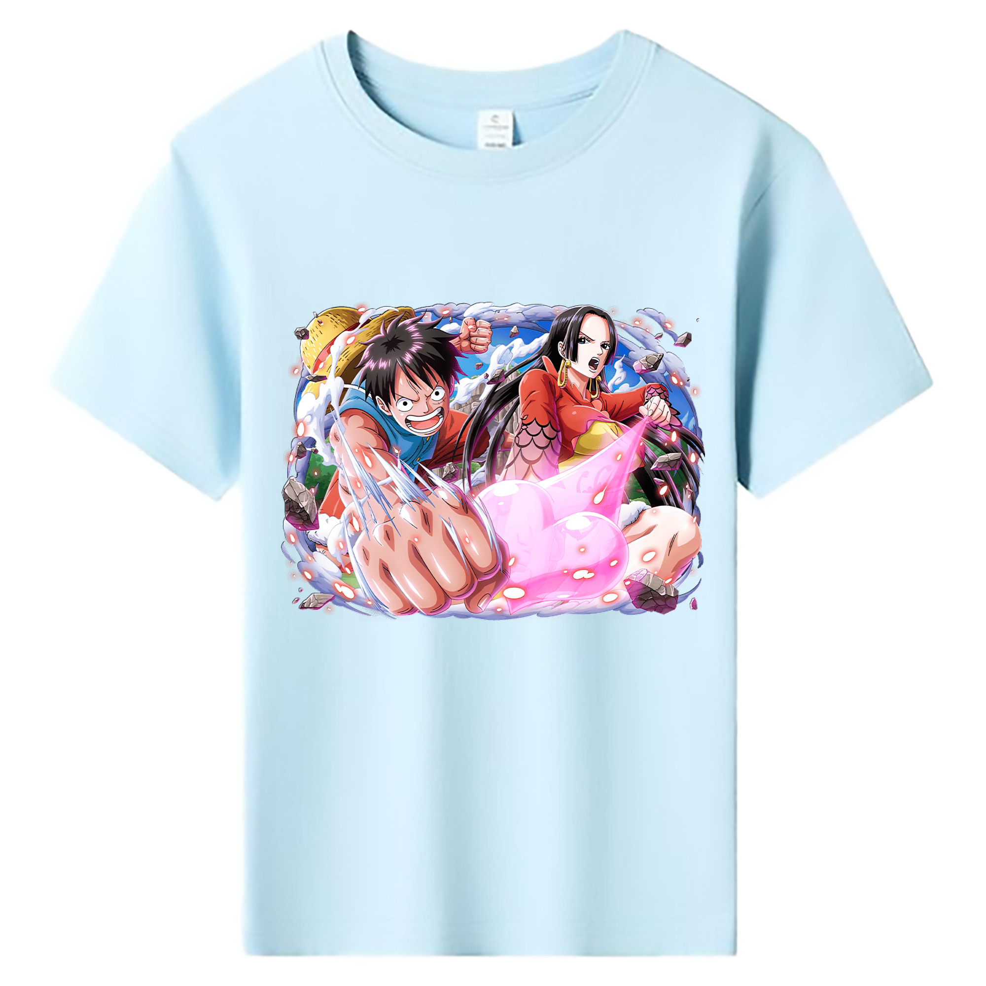 ワンピース モンキー・D・ルフィ ONE PIECE Monkey D. Luffy 綿100％キッズTシャツ（フロントプリント）